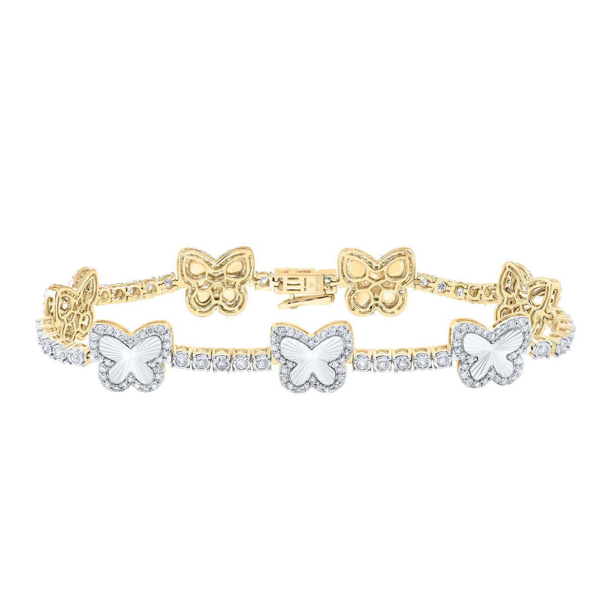 1 7/8CTW-DIA NK FASHION BUTTERFLY BRACELET (7 INCH)