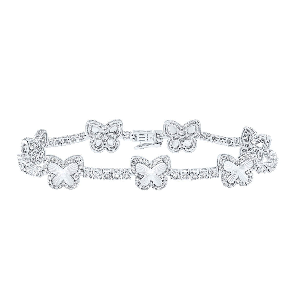 1 7/8CTW-DIA NK FASHION BUTTERFLY BRACELET (7 INCH)