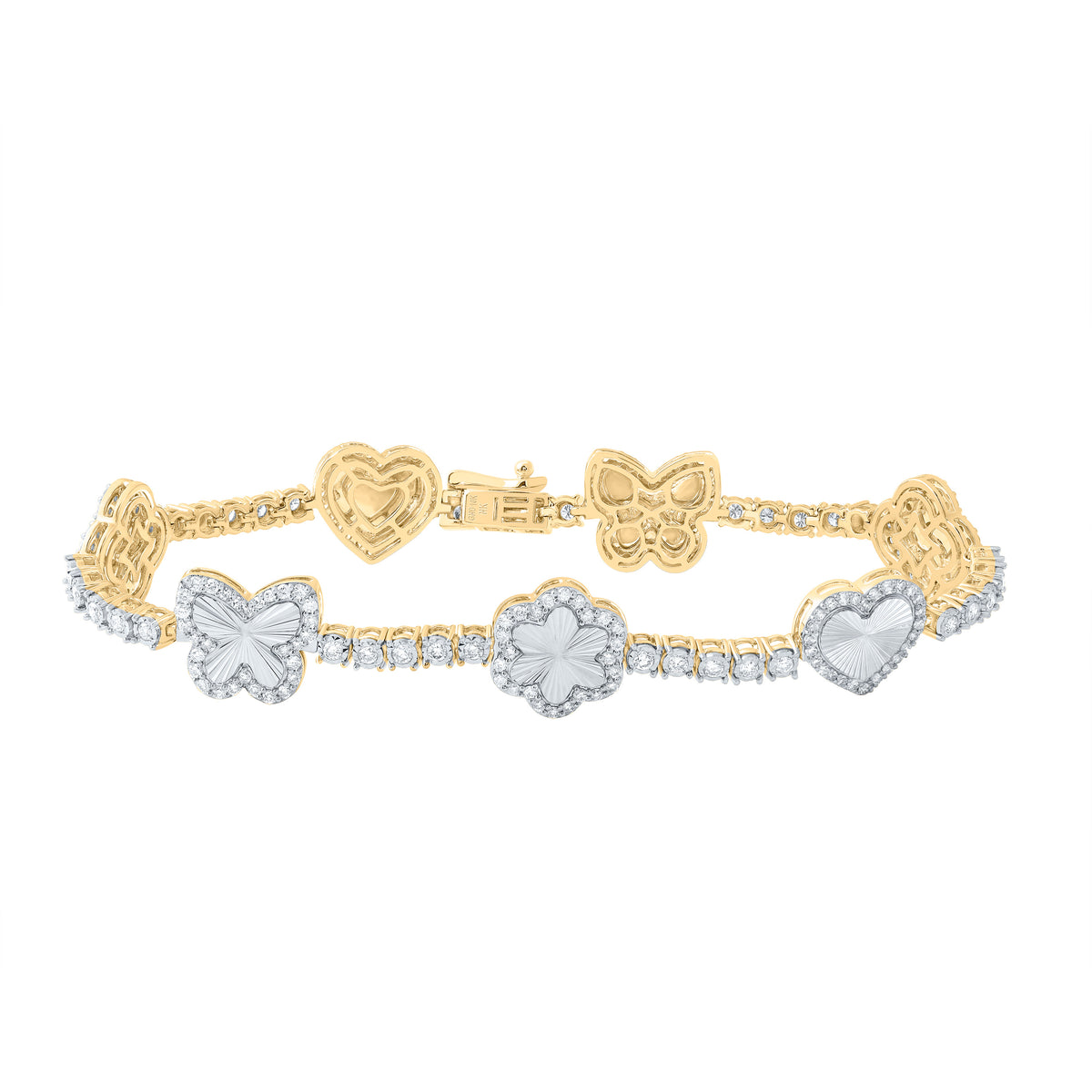 1 3/4CTW-DIA NK FASHION HEART BRACELET (7 INCH)