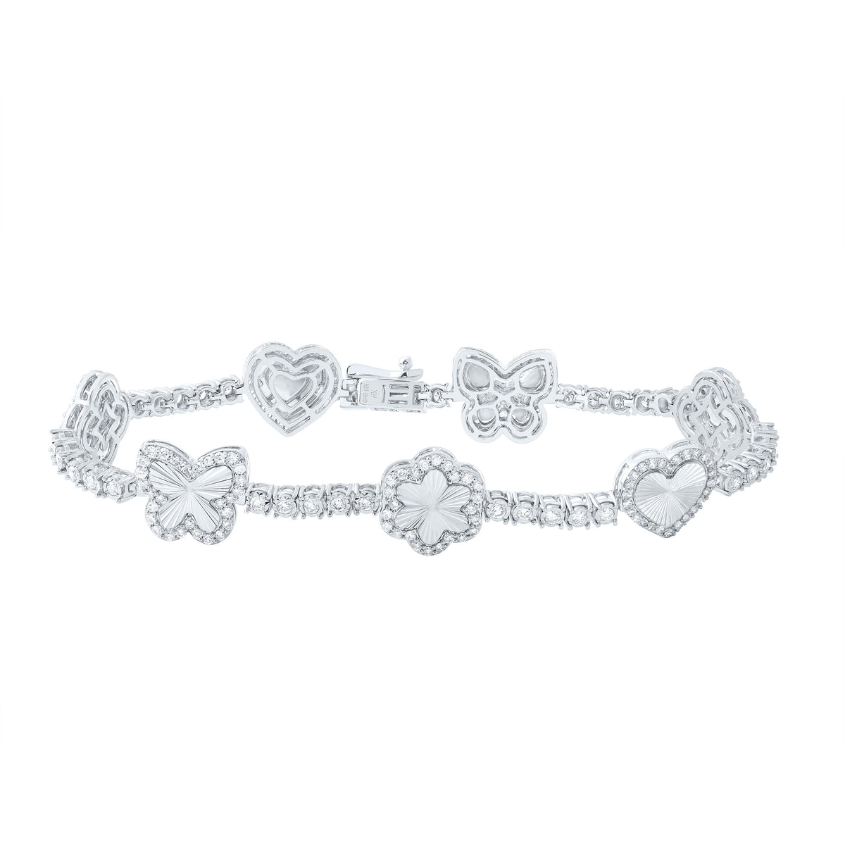 1 3/4CTW-DIA NK FASHION HEART BRACELET (7 INCH)