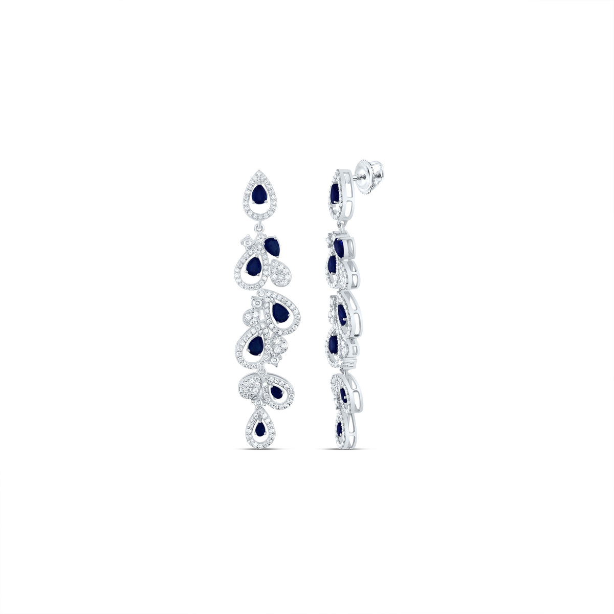 1 1/4CTW-DIA ANA M 2 CTW-PS-BS NAT GEM DANGLING EARRING
