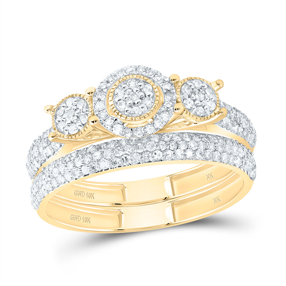 5/8CTW-DIA NK FASHION ROUND FLOWER BRIDAL SET