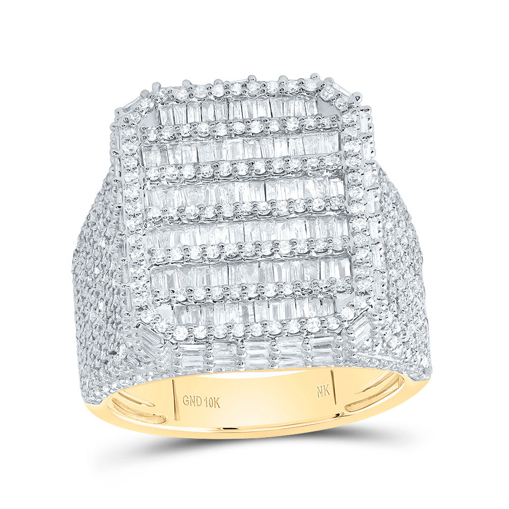 2 1/2CTW-DIA NK FASHION EMERALD BAGUETTE MENS RING