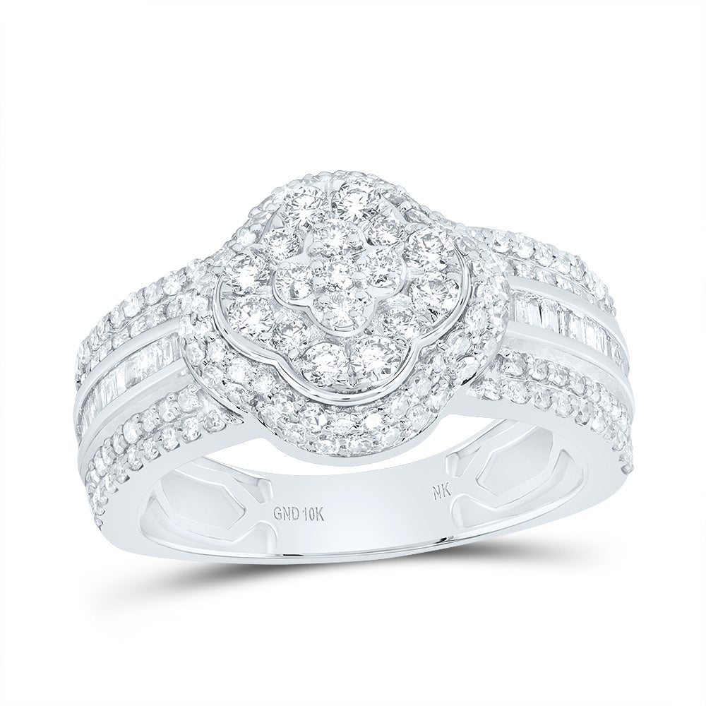 1CTW-DIA NK FASHION CLOVER RING