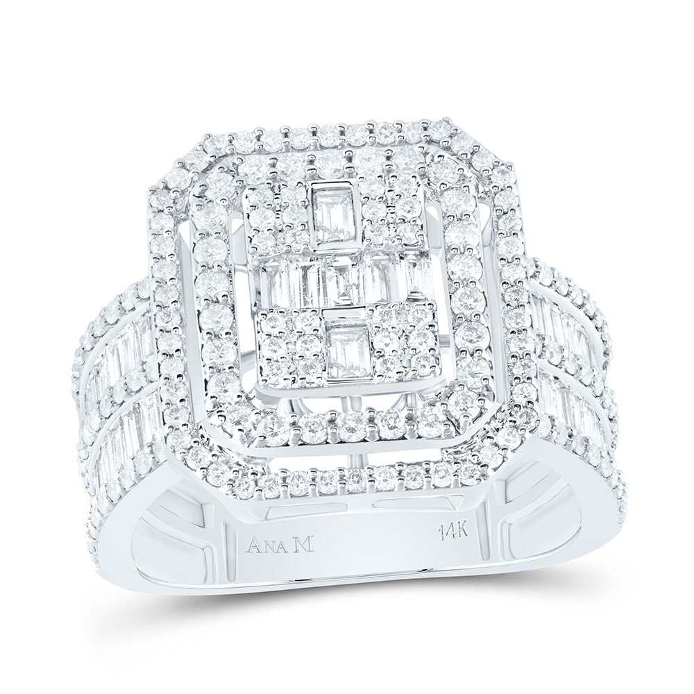 1 7/8CTW-DIA ANA M FASHION OCTAGON BAGUETTE BRIDAL RING