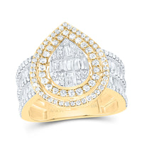 Load image into Gallery viewer, 1 3/8CTW-DIA ANA M FASHION PEAR BAGUETTE BRIDAL RING
