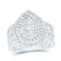 Load image into Gallery viewer, 1 3/8CTW-DIA ANA M FASHION PEAR BAGUETTE BRIDAL RING
