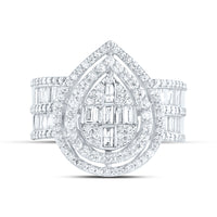 Load image into Gallery viewer, 1 3/8CTW-DIA ANA M FASHION PEAR BAGUETTE BRIDAL RING
