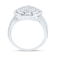 Load image into Gallery viewer, 1 3/8CTW-DIA ANA M FASHION PEAR BAGUETTE BRIDAL RING
