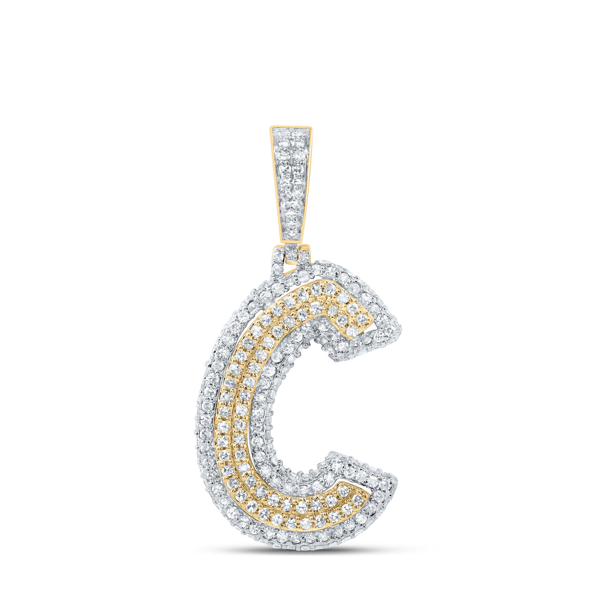 1CTW-DIA NK FASHION INITIAL "C" PENDANT