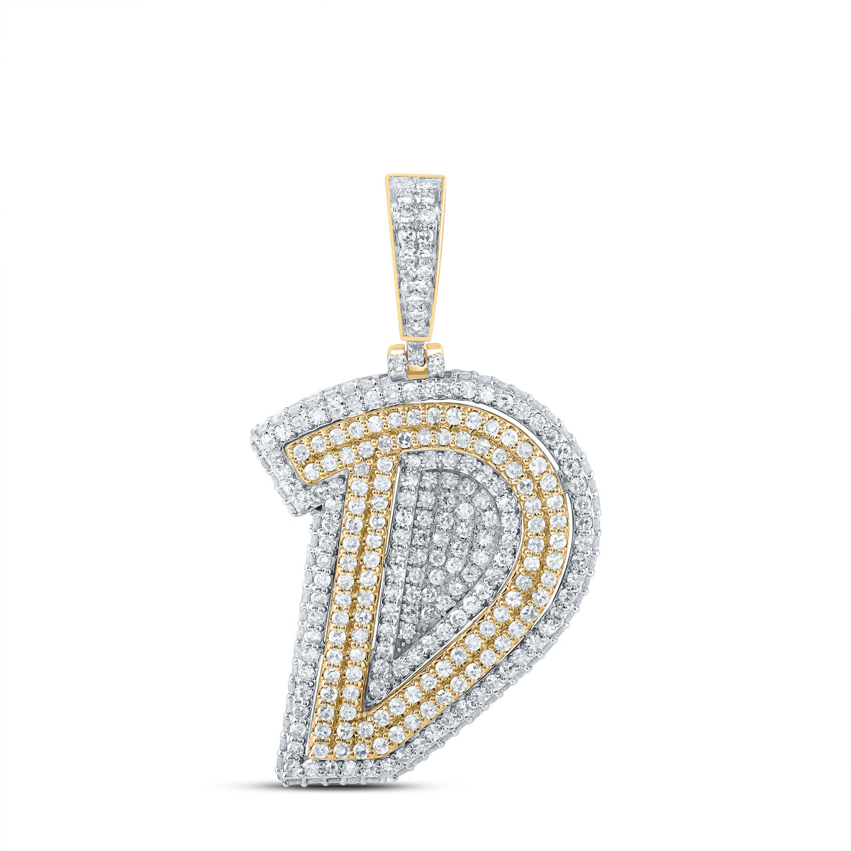 1 3/8CTW-DIA NK FASHION INITIAL "D" PENDANT