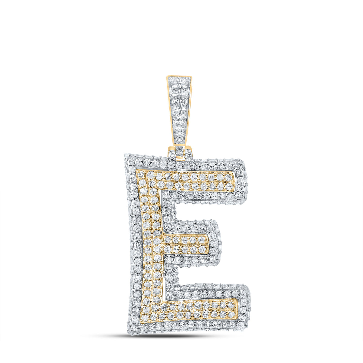 1 3/8CTW-DIA NK FASHION INITIAL "E" PENDANT
