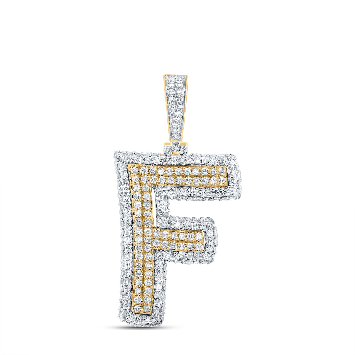 1 1/5CTW-DIA NK FASHION INITIAL "F" PENDANT
