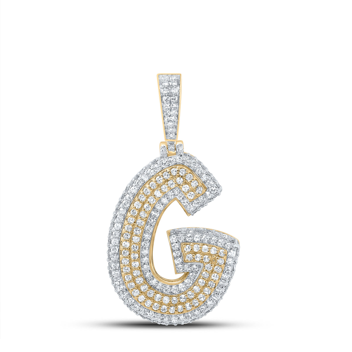 1CTW-DIA NK FASHION INITIAL "G" PENDANT