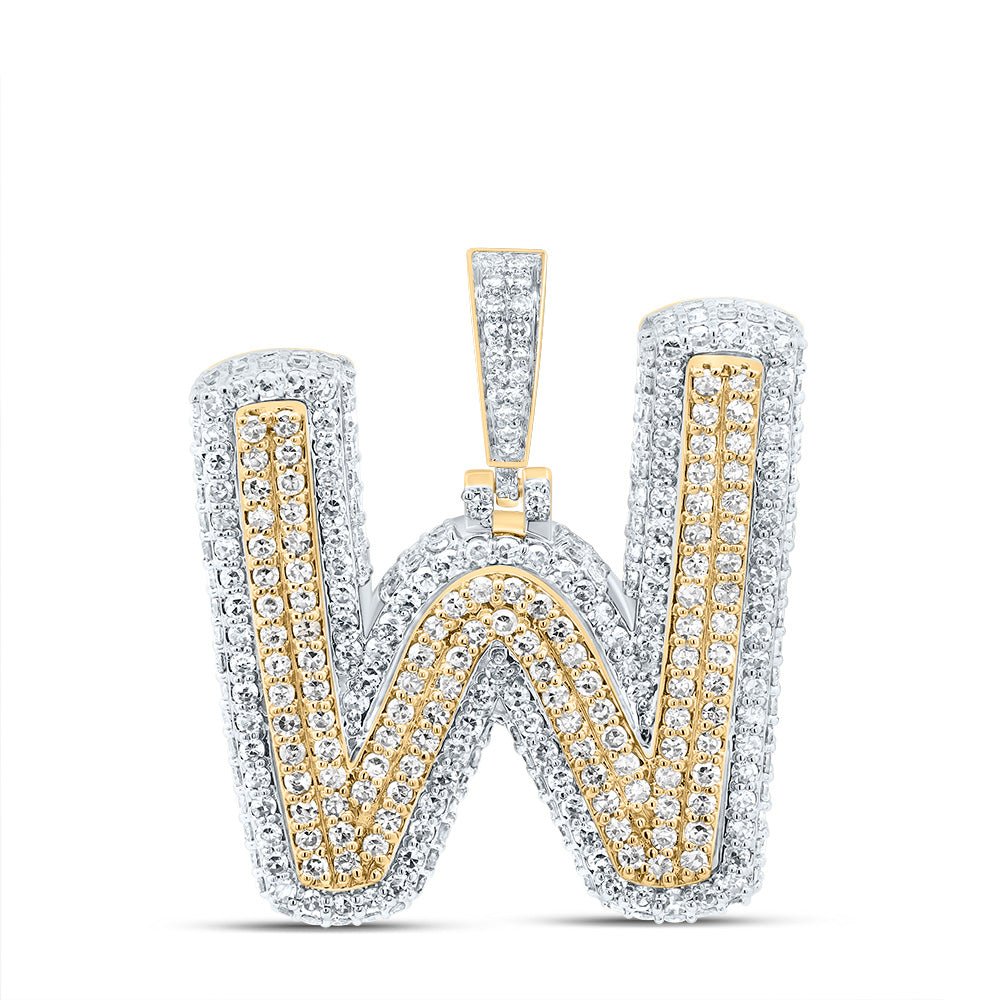 1 5/8CTW-DIA NK FASHION INITIAL "W" PENDANT