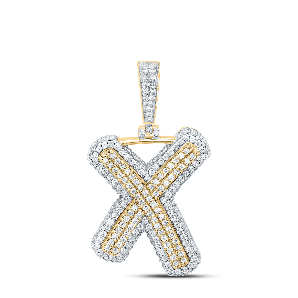 1 1/5CTW-DIA NK FASHION INITIAL "X" PENDANT