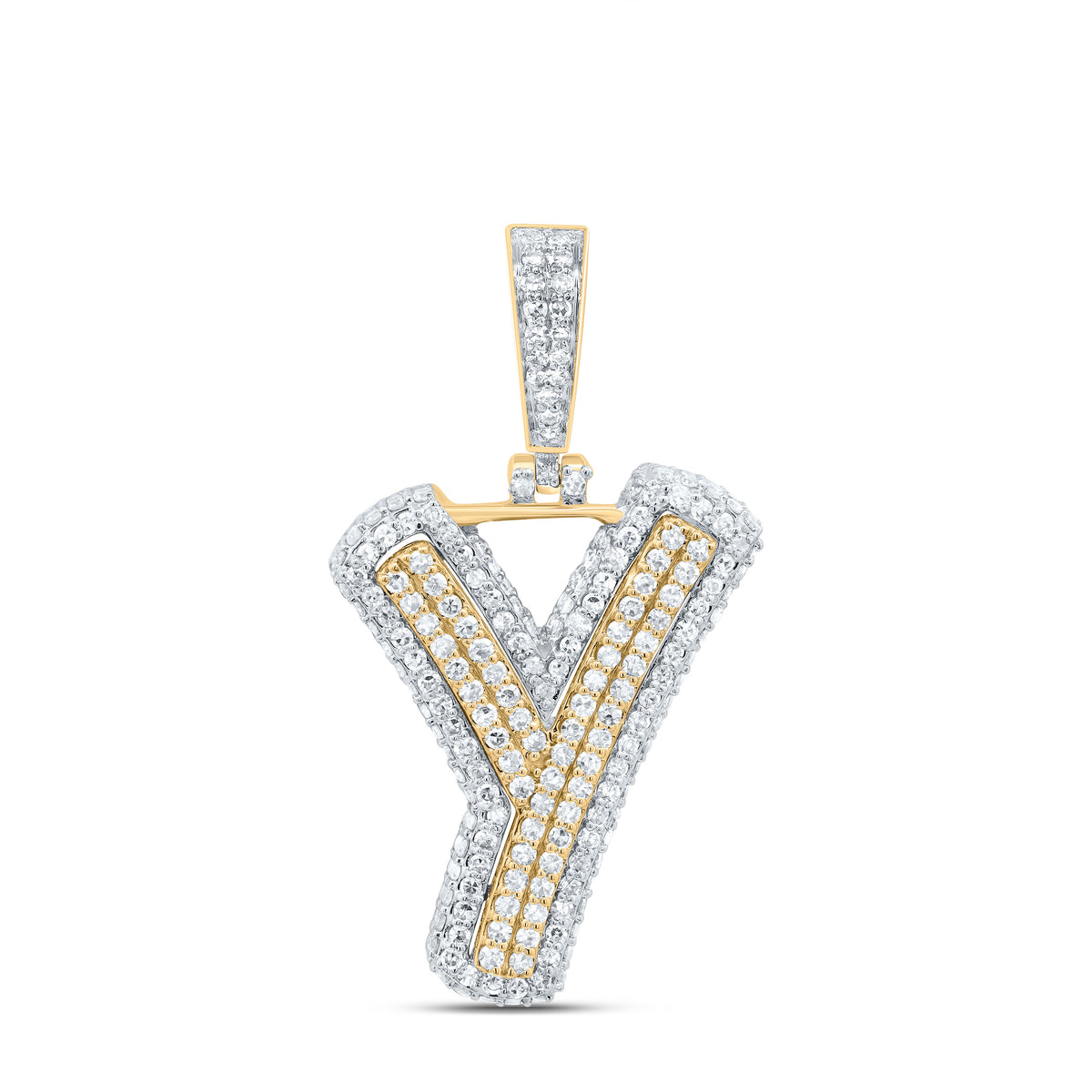 1CTW-DIA NK FASHION INITIAL "Y" PENDANT
