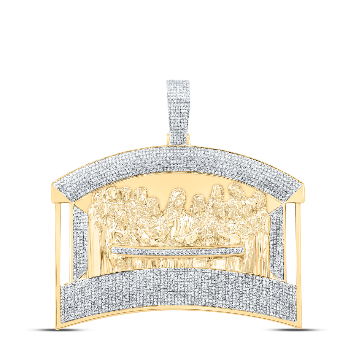 3 5/8CTW-DIA P1 JESUS MENS CHARM