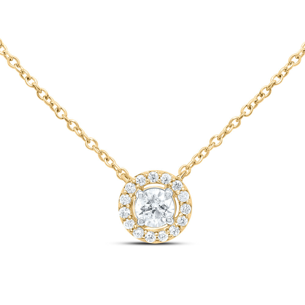 1/5CT-DIA CN FASHION ROUND NECKLACE (18 INCH)