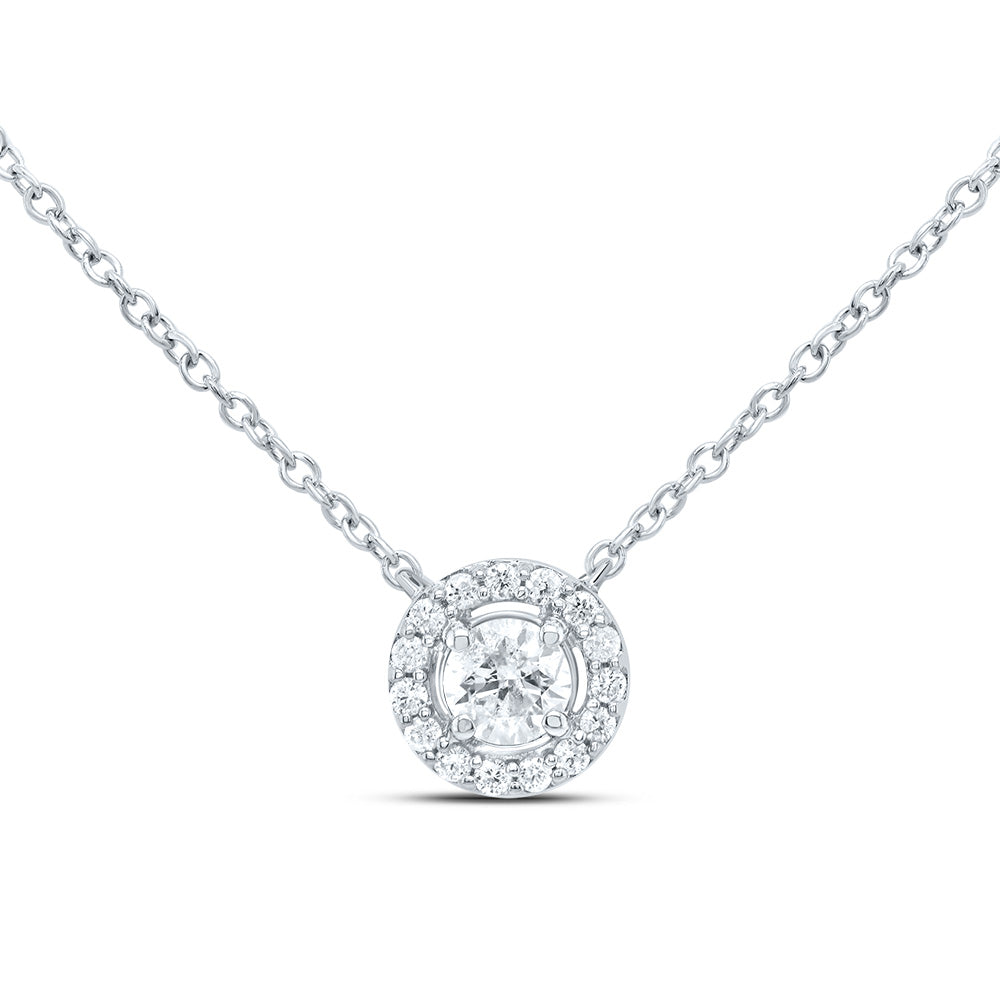 1/5CT-DIA CN FASHION ROUND NECKLACE (18 INCH)