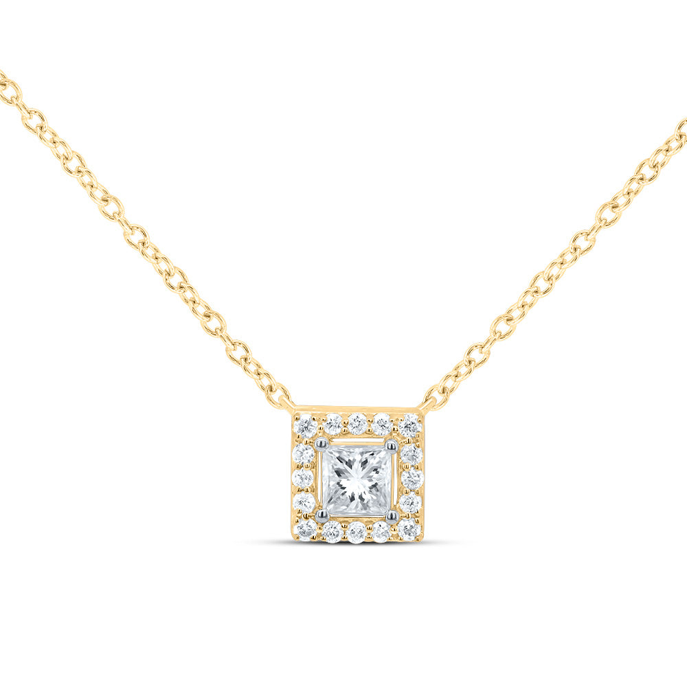 1/4CT-DIA CN FASHION SQUARE NECKLACE (18 INCH)