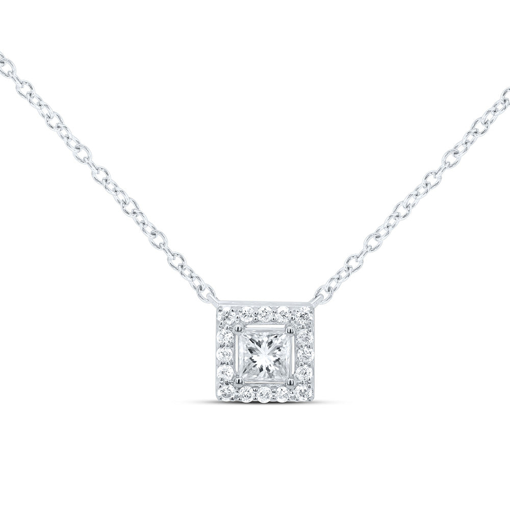 1/4CT-DIA CN FASHION SQUARE NECKLACE (18 INCH)
