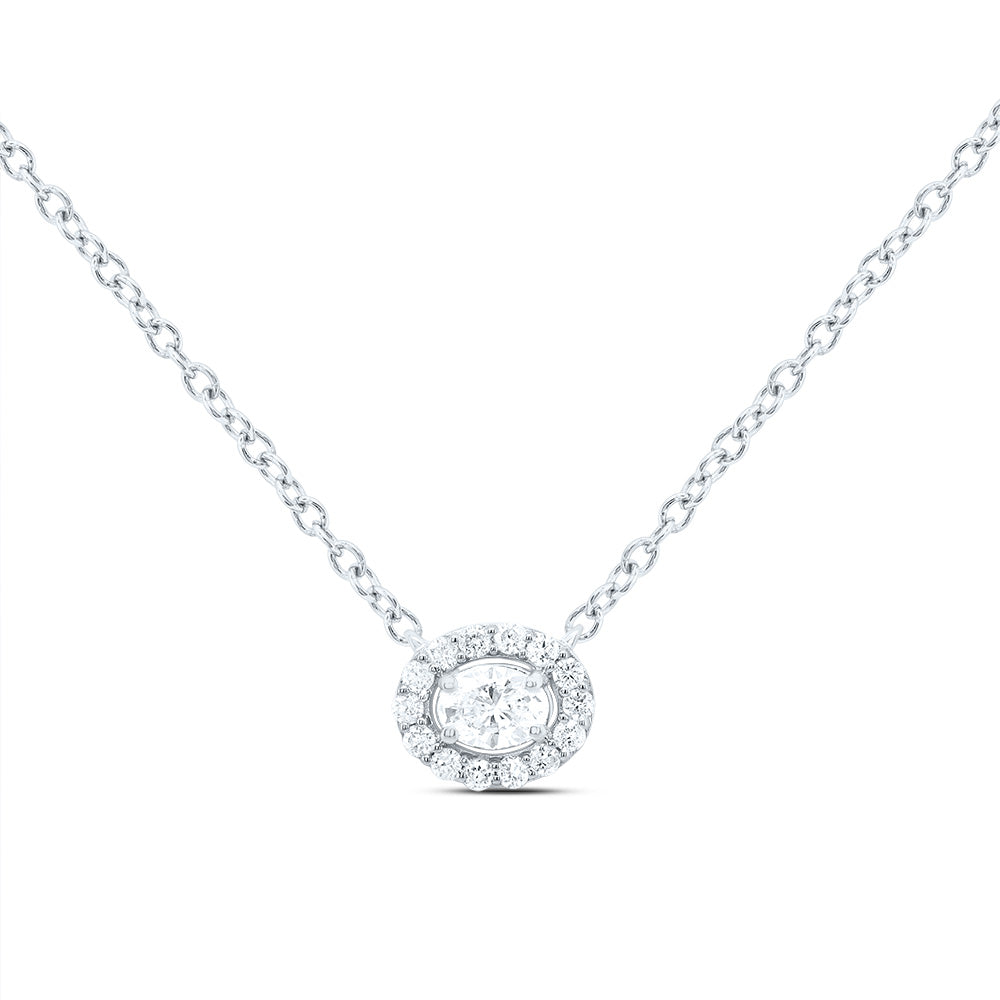 1/5CT-DIA CN FASHION OVAL NECKLACE (18 INCH)