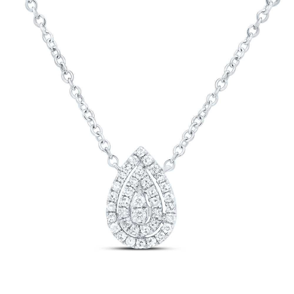 1/6CTW-DIA NK GIFT PEAR NECKLACE (18 INCH)