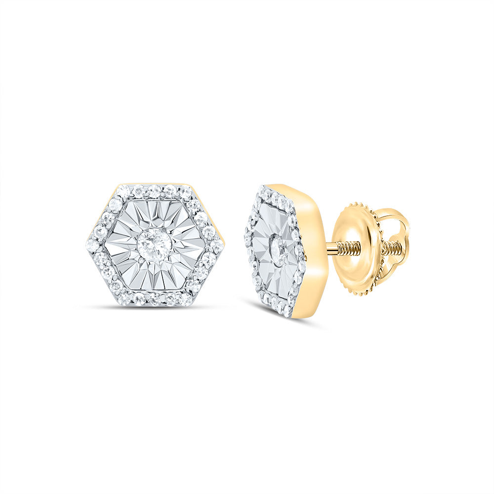 1/5CTW-DIA P1 GIFT HEXAGON STUD EARRING