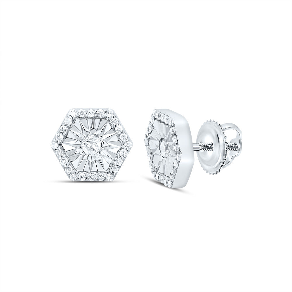 1/5CTW-DIA P1 GIFT HEXAGON STUD EARRING
