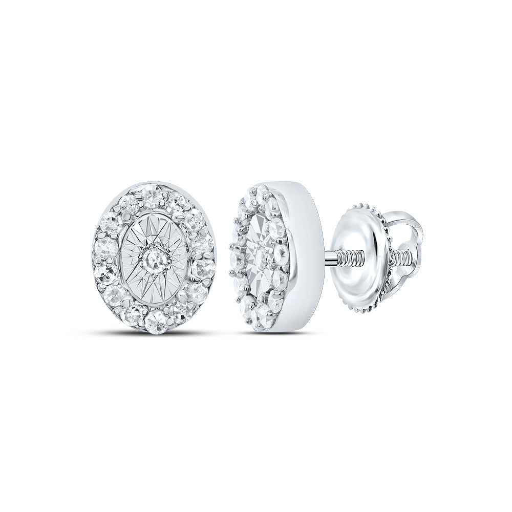 1/6CTW-DIA P1 GIFT OVAL STUD EARRING