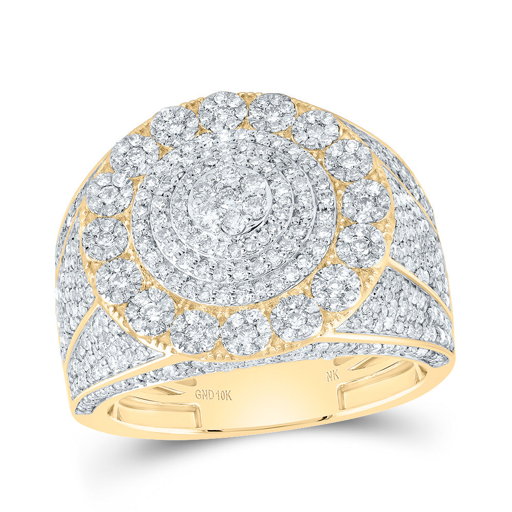 2 1/5CTW-DIA NK FASHION ROUND FLOWER MEN'S RING