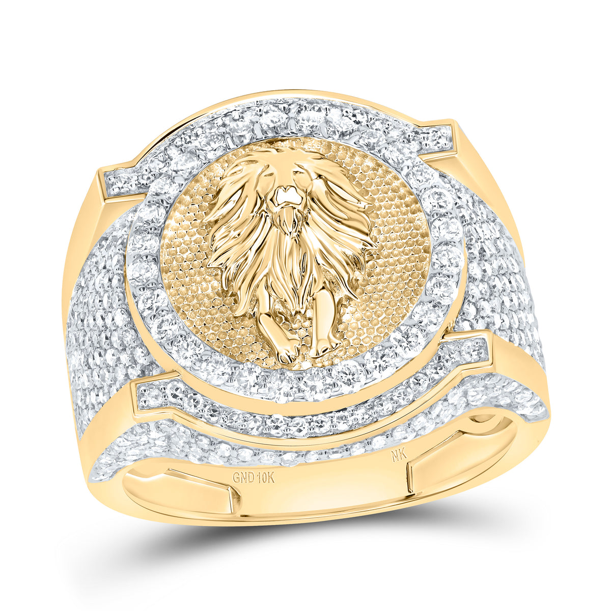 1 5/8CTW-DIA NK FASHION ROUND LION MEN'S RING