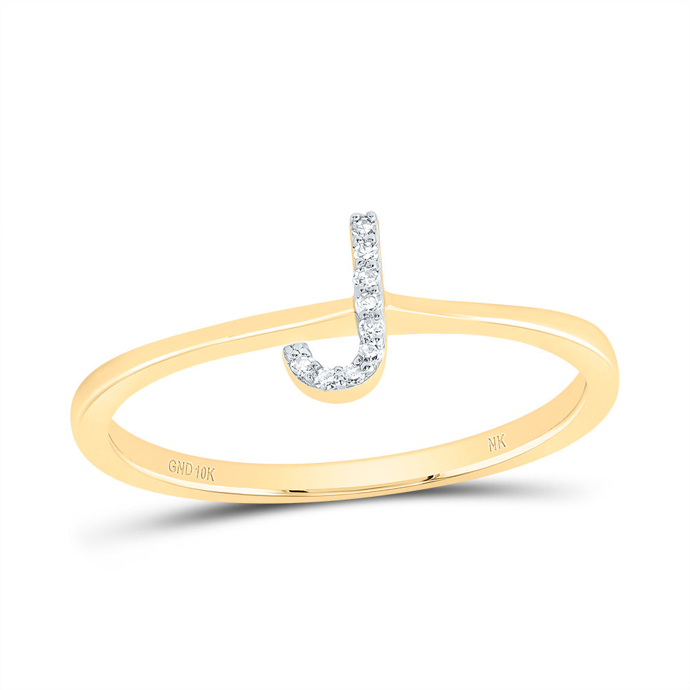 0.03CTW-DIA NK GIFT INITIAL "J" RING