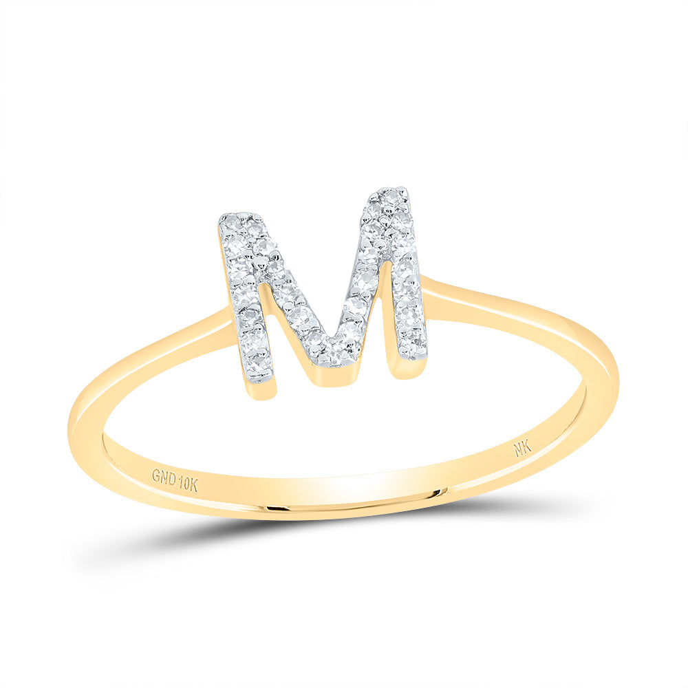 1/12CTW-DIA NK GIFT INITIAL "M" RING