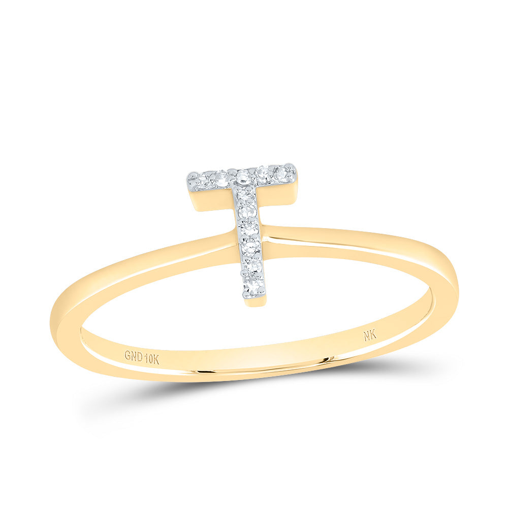 0.03CTW-DIA NK GIFT INITIAL "T" RING