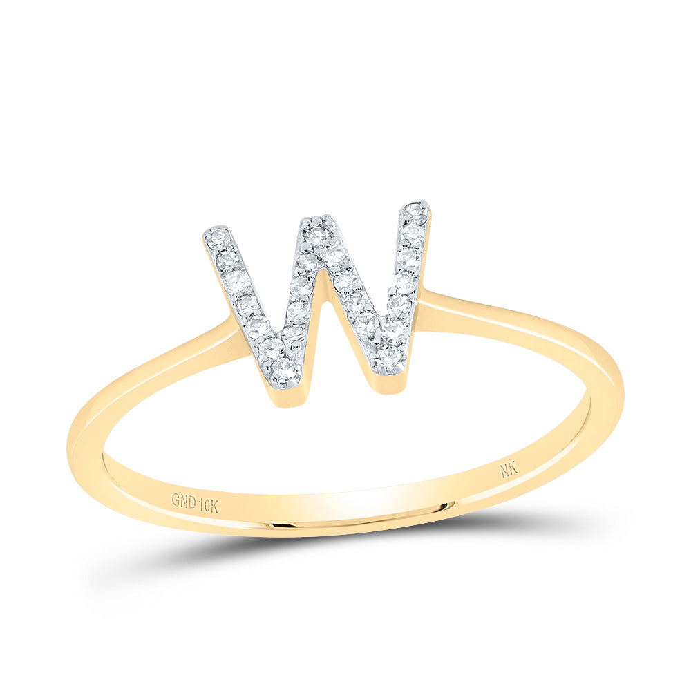 1/12CTW-DIA NK GIFT INITIAL "W" RING
