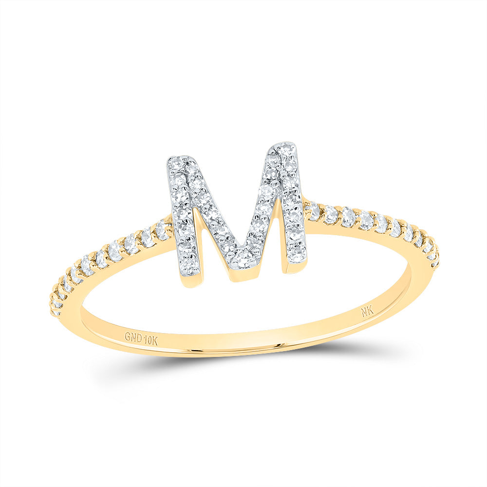 1/5CTW-DIA NK GIFT INITIAL "M" RING