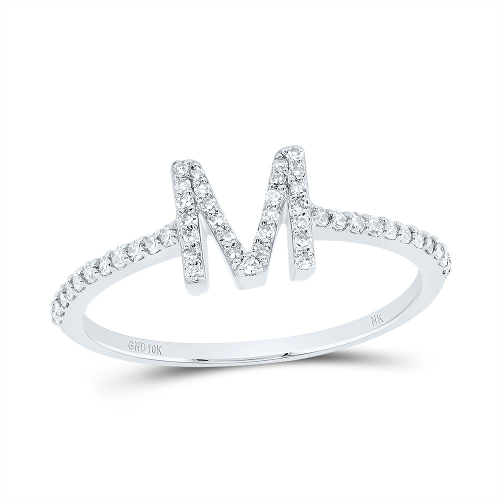 1/5CTW-DIA NK GIFT INITIAL "M" RING