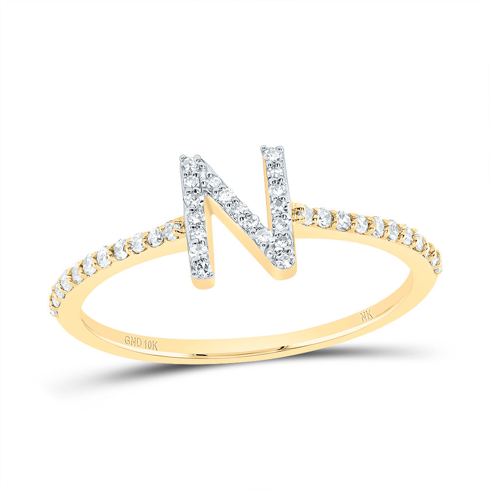 1/6CTW-DIA NK GIFT INITIAL "N" RING