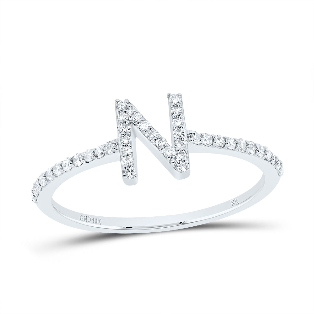 1/6CTW-DIA NK GIFT INITIAL "N" RING