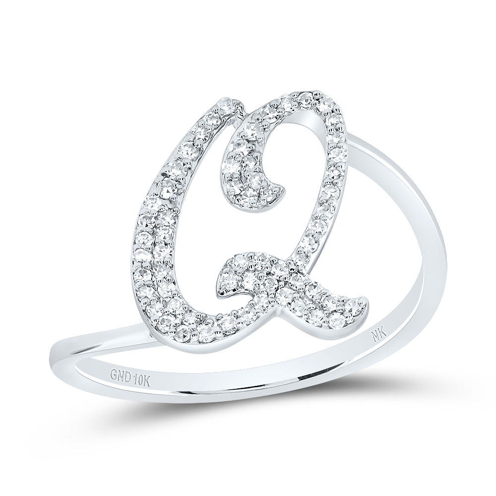 1/5CTW-DIA NK GIFT INITIAL "Q" RING