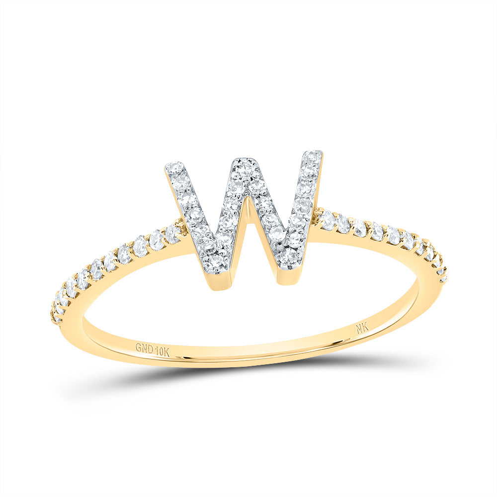 1/5CTW-DIA NK GIFT INITIAL "W" RING