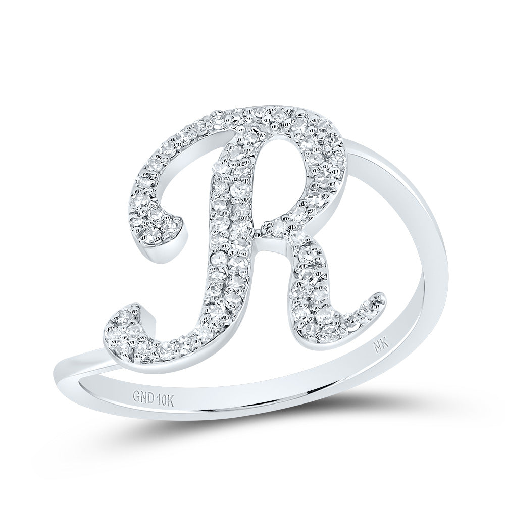 1/5CTW-DIA NK GIFT INITIAL "R" RING