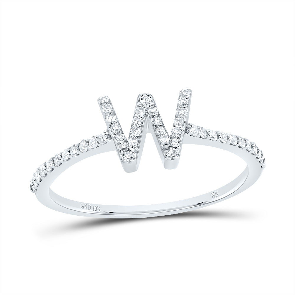 1/5CTW-DIA NK GIFT INITIAL "W" RING