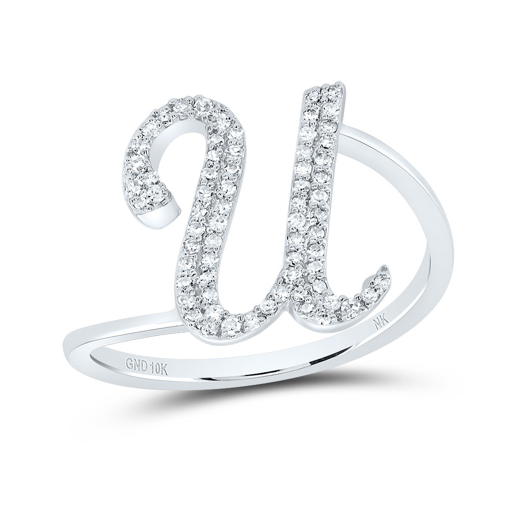 1/5CTW-DIA NK GIFT INITIAL "U" RING
