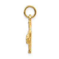 Load image into Gallery viewer, 14k Yellow Gold Diamond-cut Horse Head in Horseshoe Charm
