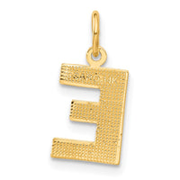 Load image into Gallery viewer, 14KY Satin Diamond-cut Letter E Initial Charm

