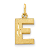 Load image into Gallery viewer, 14KY Satin Diamond-cut Letter E Initial Charm
