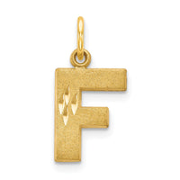 Load image into Gallery viewer, 14KY Satin Diamond-cut Letter F Initial Charm
